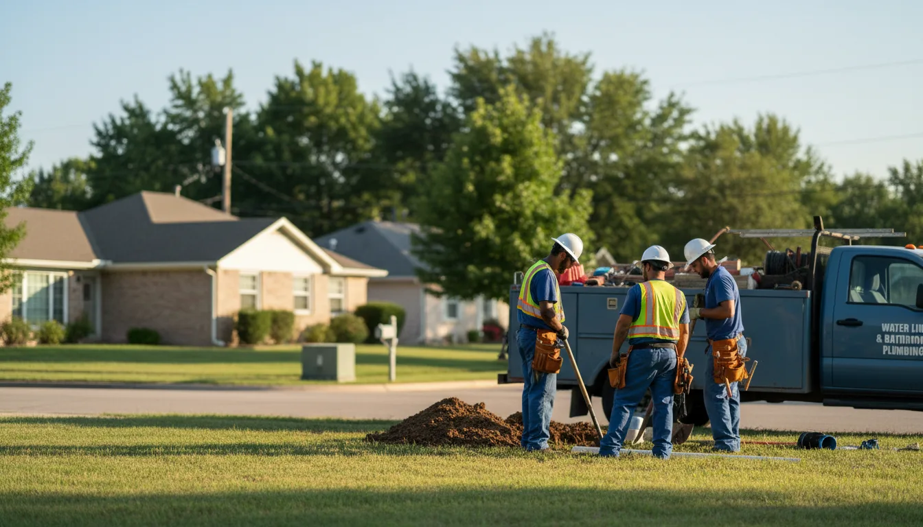 Residential water line and bathroom plumbing service in Saxon, WI